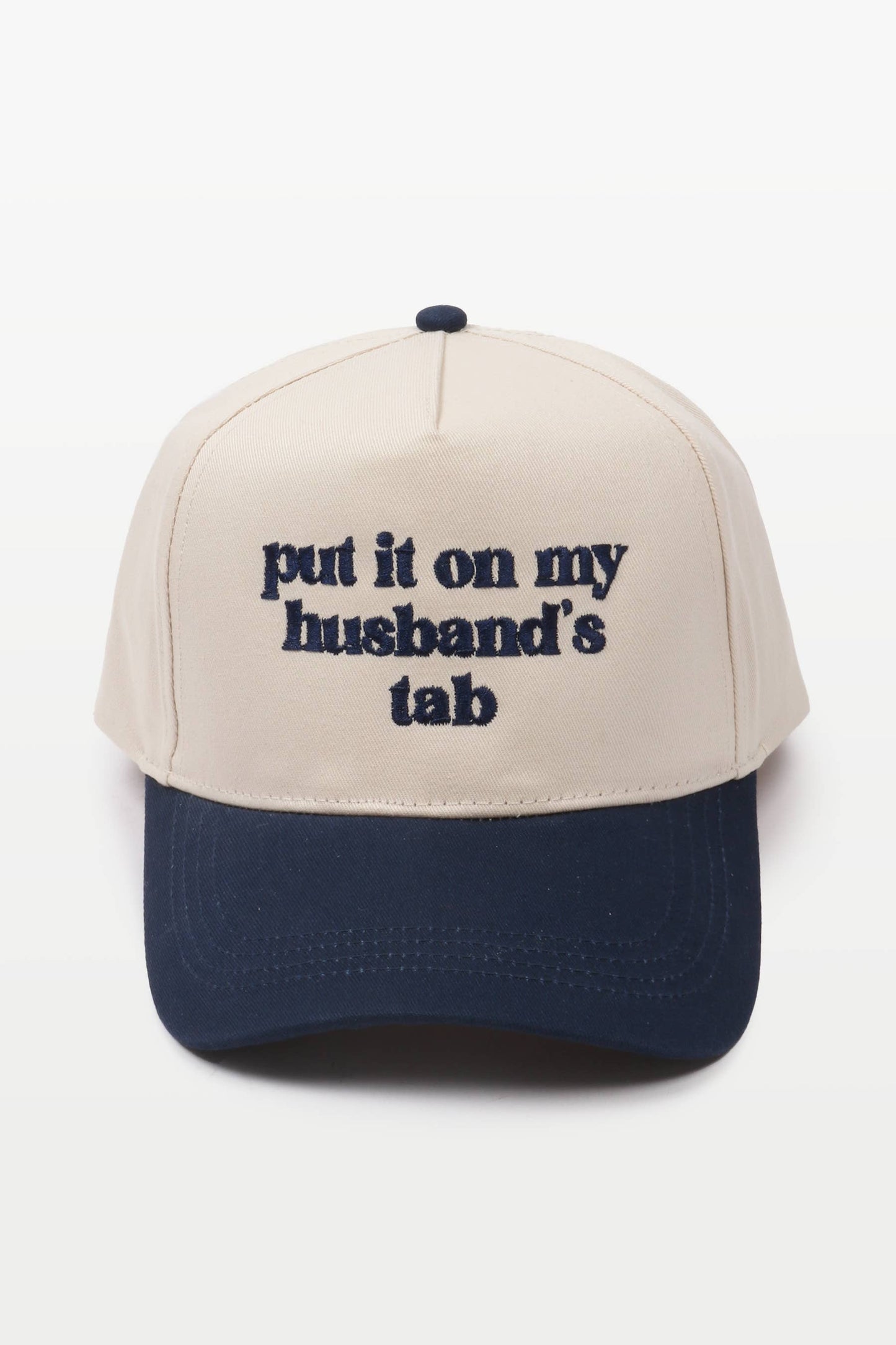 PUT IT ON MY HUSBAND'S TAB Embroidery Baseball Caps: Black