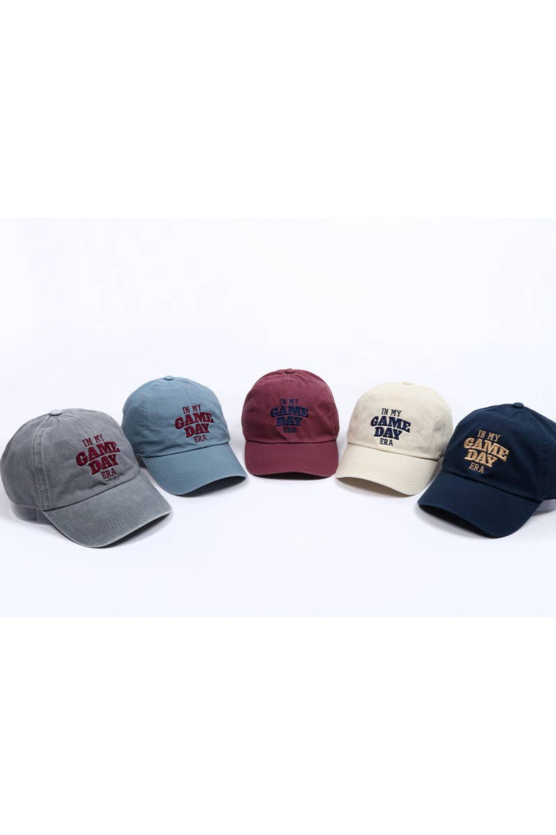 In My Gameday Era Embroidered Baseball Cap: Grey