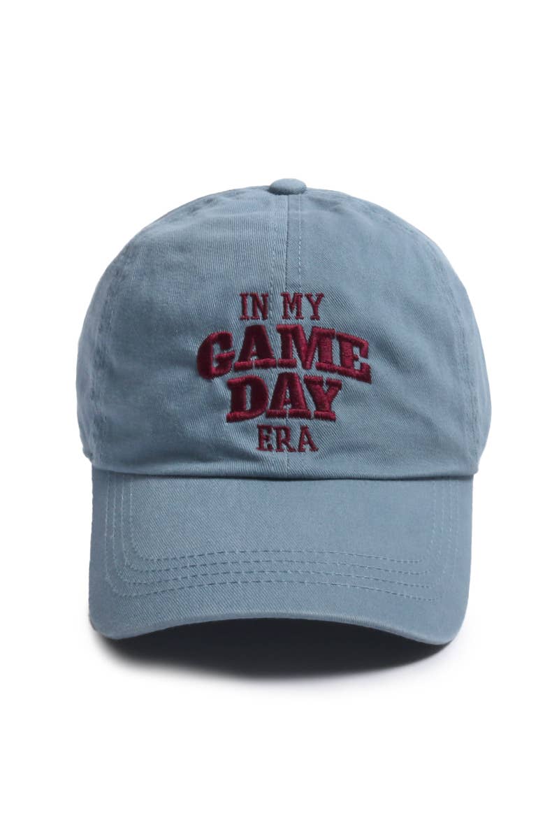 In My Gameday Era Embroidered Baseball Cap: Grey
