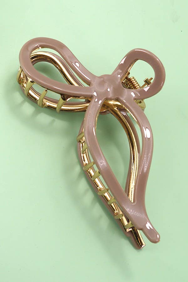 JUMBO CELLULOSE CASTING BOW HAIR CLAW CLIPS | 40H759: Black