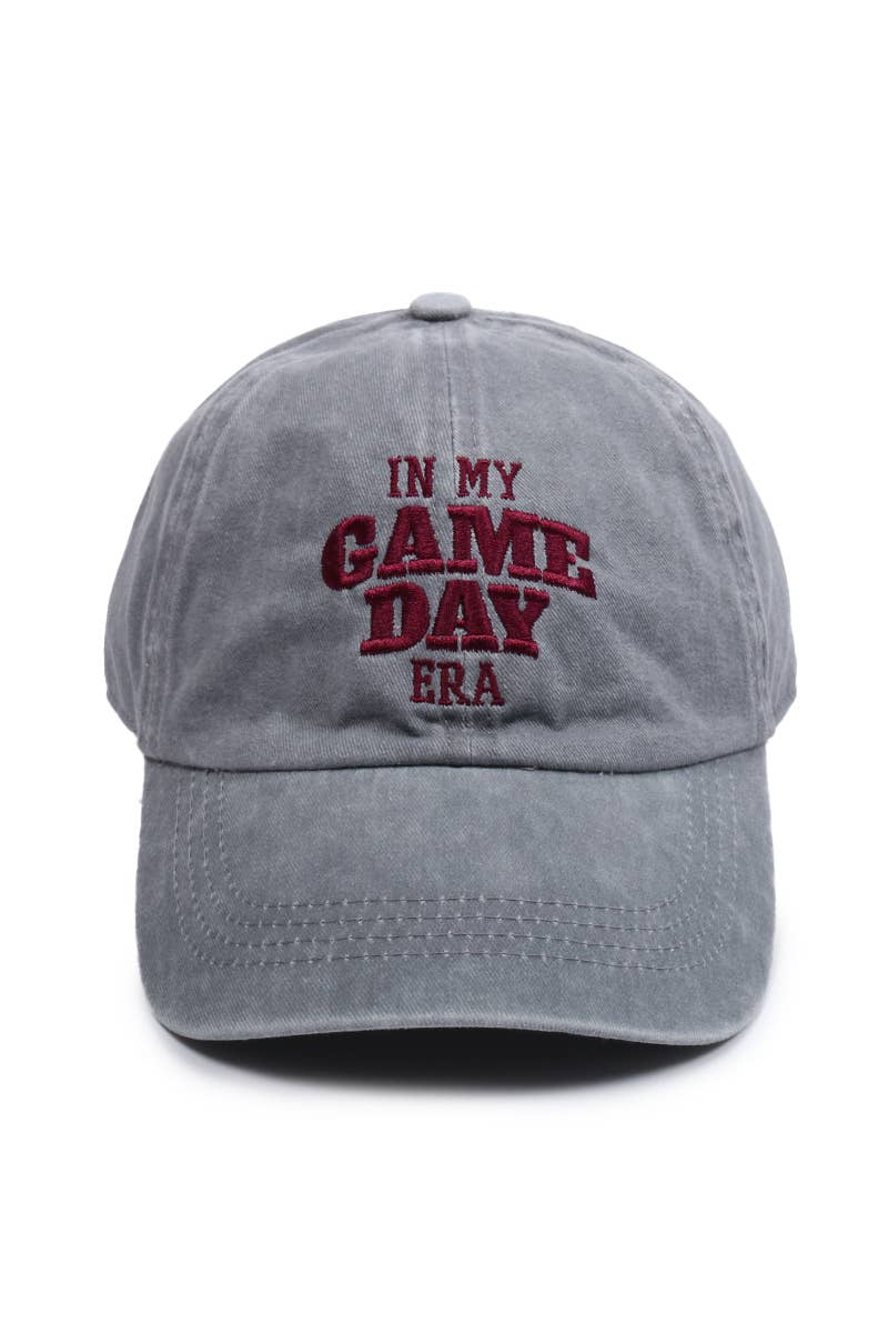 In My Gameday Era Embroidered Baseball Cap: Grey