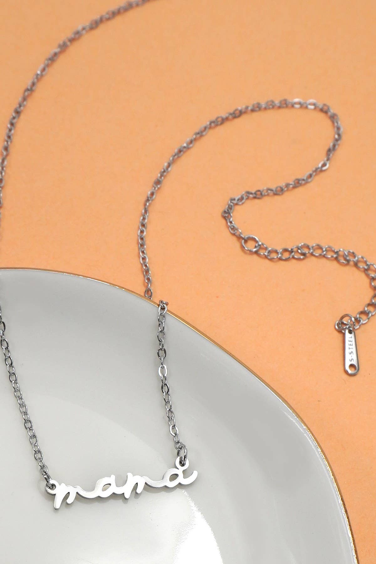 18K STAINLESS STEEL TARNISH FREE MAMA NECKLACE | 40NK9479: GOLD