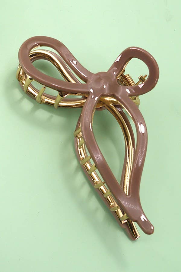 JUMBO CELLULOSE CASTING BOW HAIR CLAW CLIPS | 40H759: Black
