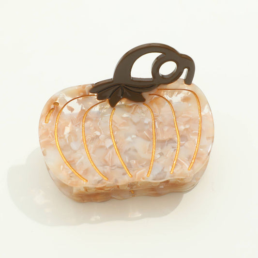 Harvest Pumpkin Claw Clip - Large: Beige